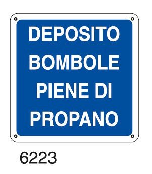 Deposito bombole piene di propano - A - Alluminio 120x120 mm