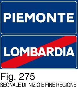 Segnale di inizio e fine regione - B - Ferro CL.1 200x140 cm