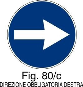 Direzione obbligatoria a destra - B - Ferro CL.1 60cm