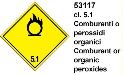 Comburenti o perossidi organici cl 5.1 - B - PVC adesivo - 150x150 mm