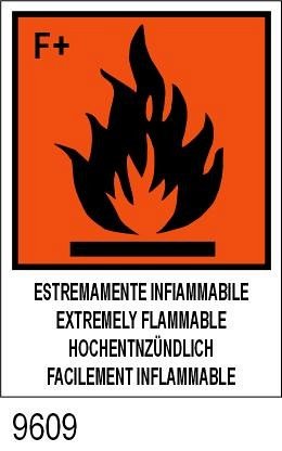 Estremamente Infiammabile - A - 50x70 mm - 25 etichette