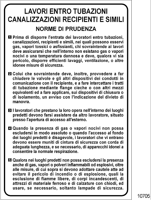 Lavori entro tubazioni, canalizzazioni, recipienti e simili - A - Alluminio - 250x350 mm