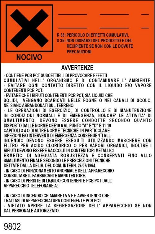 Nocivo - Avvertenze
