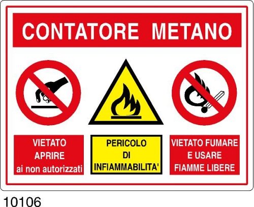 Contatore Metano - A - Alluminio - 300x200 mm