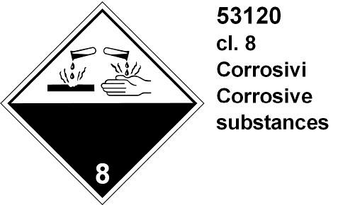 Corrosivi cl. 8 - B - PVC adesivo - 150x150 mm