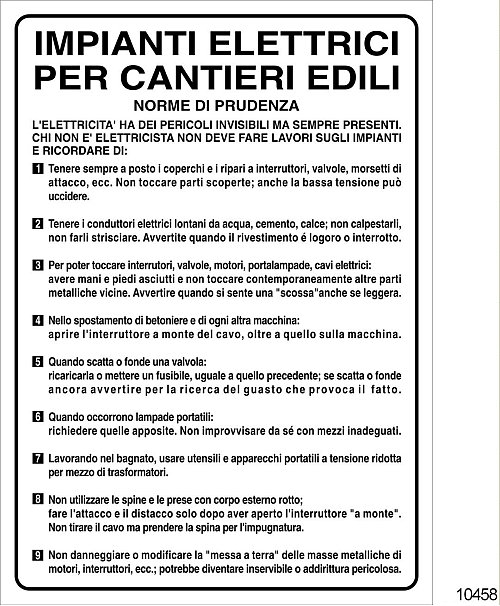 Impianti elettrici per cantieri - A - Alluminio - 250x350 mm