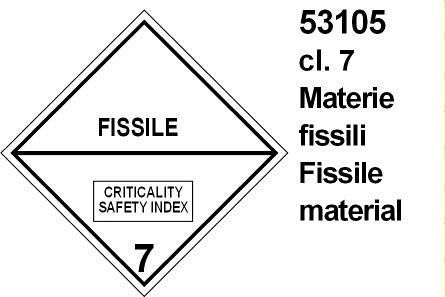 Materie Fissili cl. 7 - B - PVC adesivo - 150x150 mm