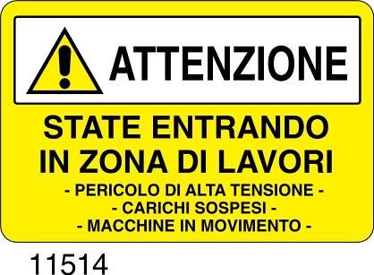 State entrando in zona di lavori - B - Alluminio 700x500 mm
