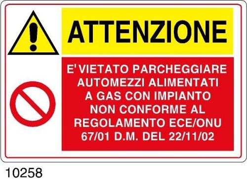 Vietato parcheggiare automezzi alimentati a gas