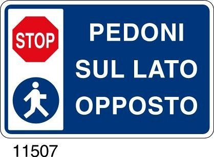 Pedoni sul lato opposto - B - Alluminio 700x500 mm