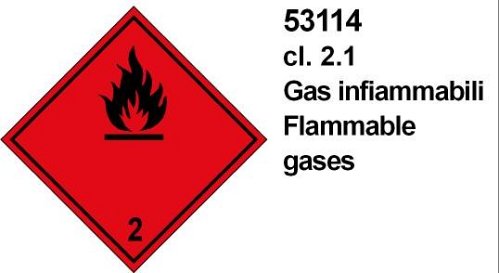 Gas Infiammabili cl 2.1 - B - PVC adesivo - 150x150 mm