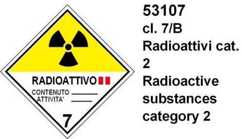 Radioattivi cat.2 cl 7/b - B - PVC adesivo - 150x150 mm