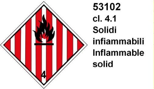 Solidi Infiammabili cl 4.1 - B - PVC adesivo - 150x150 mm