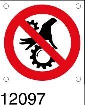 Vietato inserire mani negli ingranaggi - targhetta 50 pz.
