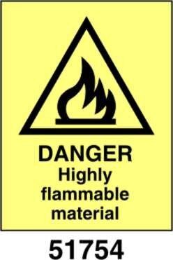 Danger highly flammable material