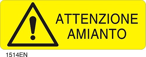 Attenzione amianto - E - Alluminio 500x700 mm