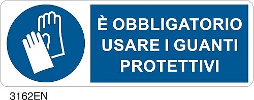 E' obbligatorio usare i guanti protettivi - B - Alluminio 765x270 mm