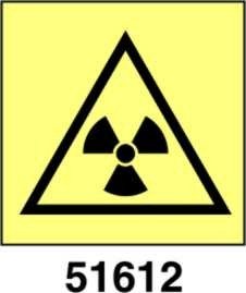 Caution radiation risk - attenzione rischio radiazioni - A - PVL 100x100 mm