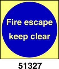 Fire escape keep clear -tenersi distanti uscita di emergenza - A - ADL 100x100 mm