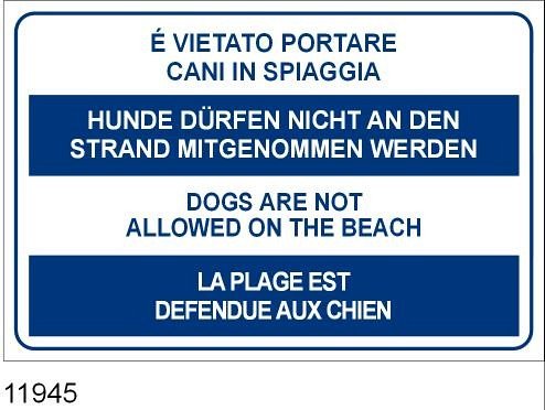 E' vietato portare cani in spiaggia - AD - PVC Adesivo