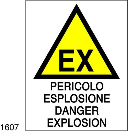 Pericolo di esplosione - danger explosion - C - Alluminio 360x450 mm