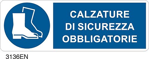 Calzature di sicurezza obbligatorie - A - Alluminio 350x125 mm