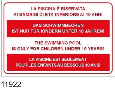 La piscina è riservata ai bambini di età inferiore a 10 anni - AD - PVC Adesivo