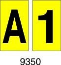 Lettere e Numeri - Eichette Adesive Giallo/Nero - A - PVC adesivo - 16x24 mm - 160pz