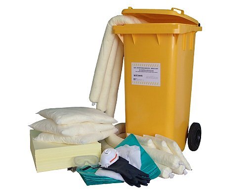 Kit antisversamento per prodotti chimici con ruote per medi sversamenti