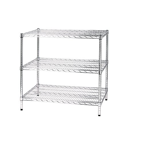 SCAFFALE A RIPIANI IN ACCIAIO CROMATO 60x90cm - ARCHIMEDE Kit ROBUSTO