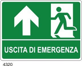 Uscita di emergenza freccia in alto
