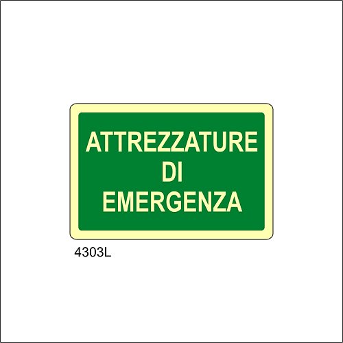 Attrezzature di emergenza Luminescente - A - Adesivo Luminescente - 300x200 mm