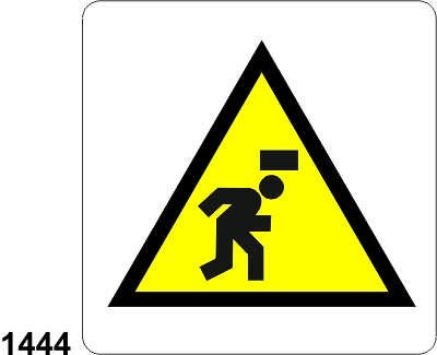 Attenzione alla testa - E - Alluminio 665x665 mm