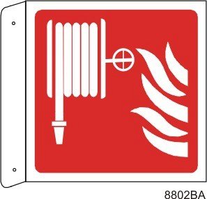 PIXLEMON Cartello Alluminio 30x20 Cm - Lancia Antincendio Naspo, Segnaletica Sicurezza F0021035 - 2