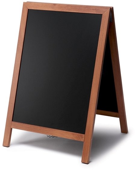 Lavagna per Menu a Cavalletto in Legno finitura Teak - FINITURA TEAK ECONOMY dimensioni: cm. 55x85
