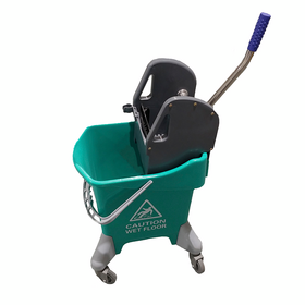 Carrello per pulizie Monovasca con strizzatore e ruote 31Lt (Verde)