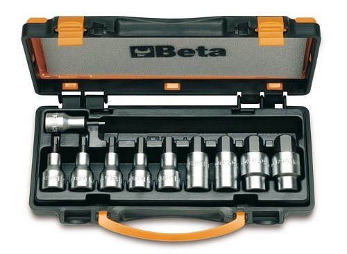 Serie chiavi a bussola con inserto maschio esagonale. 10 pz.