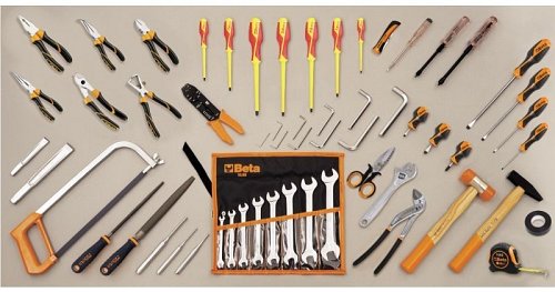 Assortimento di 58 utensili per elettrotecnica
