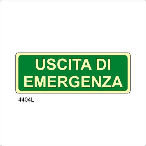 Uscita di emergenza luminescente - A - Alluminio Luminescente - 350x125 mm