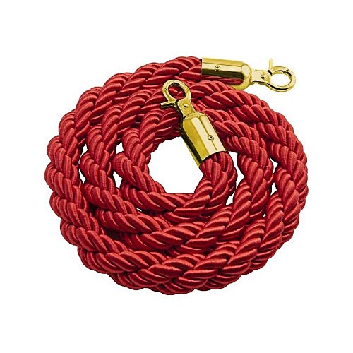 Cordone di delimitazione con moschettoni - Cordone ROSSO con morsetto GOLD mt. 2