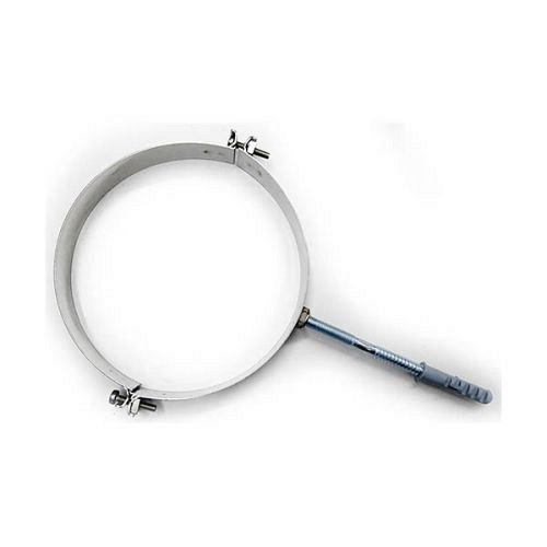Fascetta murale con collare e tassello acciaio INOX lucido DN160 canna fumaria, tubo acciaio inox 316