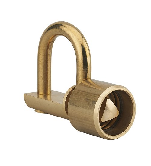 Lucchetto chiave triangolare base dritta 14mm, ottone, da esterno - contatori, quadri elettrici, VVF, pompieri - THIRARD