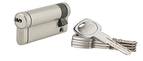 Mezzo Cilindro europeo per serratura Trafic 12, 60x10mm, nichel, antiperforazione, antirottura, 5 chiavi piatte reversibili- THIRARD