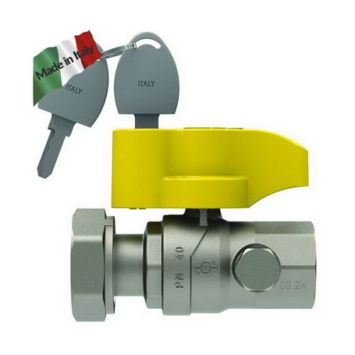 Valvola a sfera a DIRITTA 3/4 F XD 1" PRESA  PRESSIONE per gas con chiave user e amministratore diverse. MADE IN ITALY