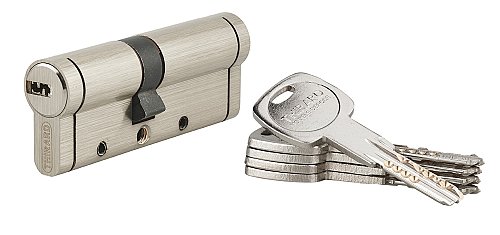 Cilindro europeo a doppia entrata Trafic 12, 35x45mm, nichel, antiperforazione, antirottura, 5 chiavi piatte reversibili- THIRARD