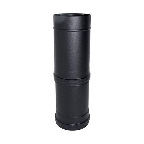 Elemento  telescopico canna fumaria tubo coassiale NERO  D. 80/130  300/600 mm CE in acciaio 316 per stufa pellet  Made in Italy UNI 1856/2