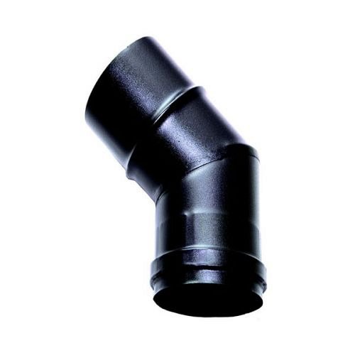 Curva 45 canna fumaria DN 80 smaltato verniciato 600 gradi per stufa a pellet o legna tubo nero acciaio sce Made in Italy