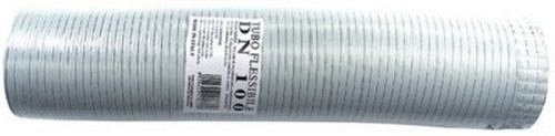 Tubo fumi flessibile estensibile alluminio BIANCO 160 mm da 1 a 3 mt