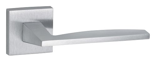 Maniglia di design Modena, per porta, su rosetta quadrata, cromo satinato - FROSIO BORTOLO