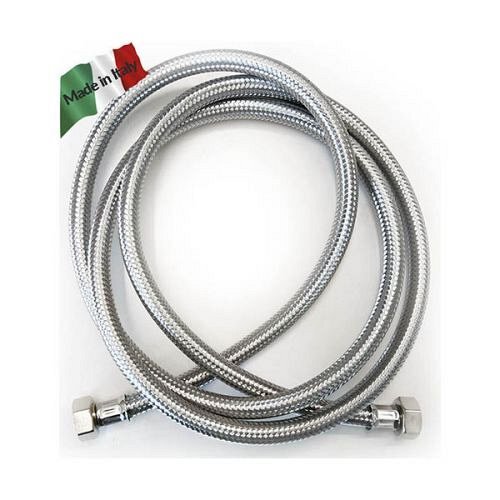 TUBO Carico Lavatrice lavastoviglie cm 200 3/4 FF trecciato inox Made in Italy.